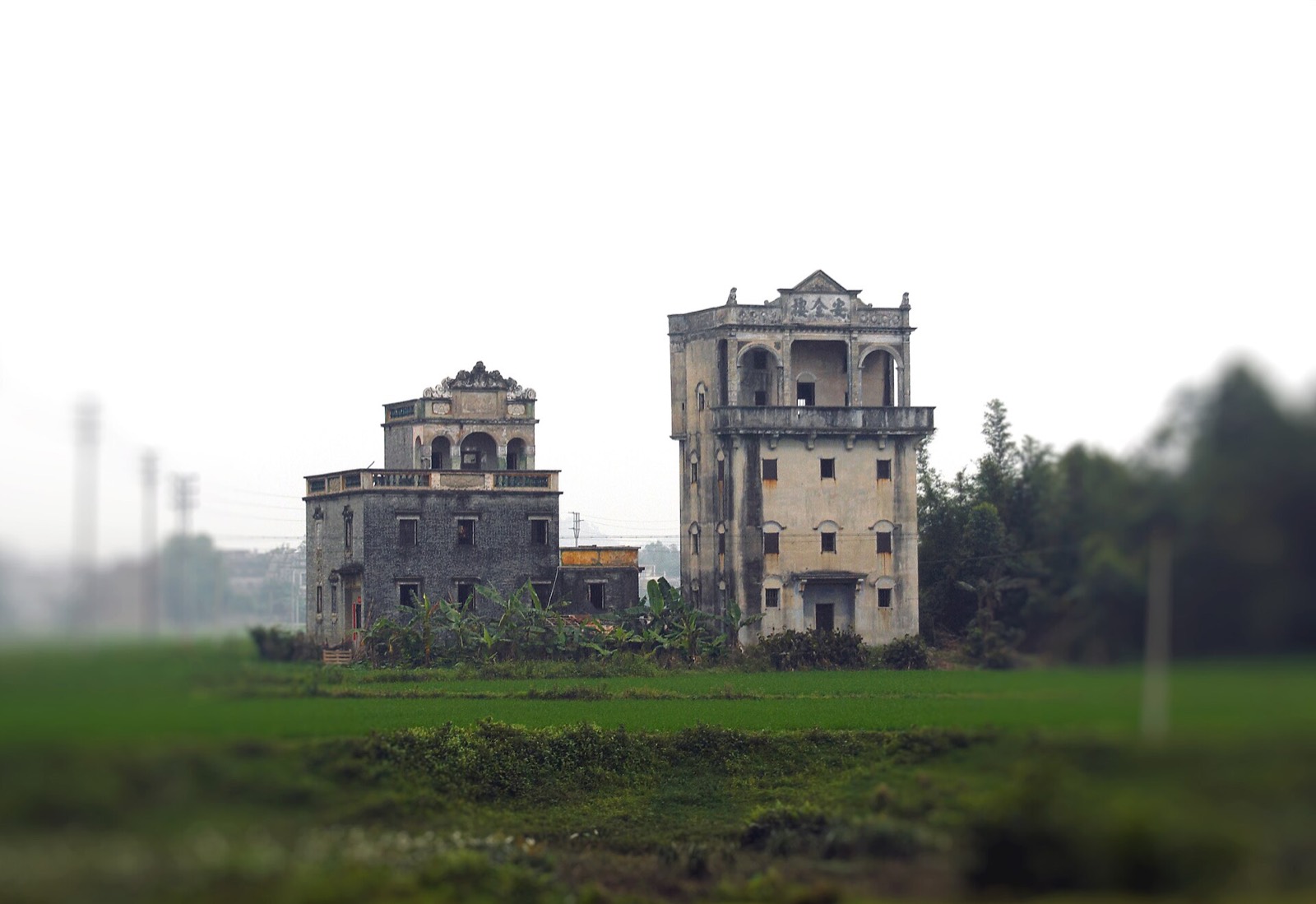 A fortified diaolou watchtower-house at Kaiping, Guangdong
