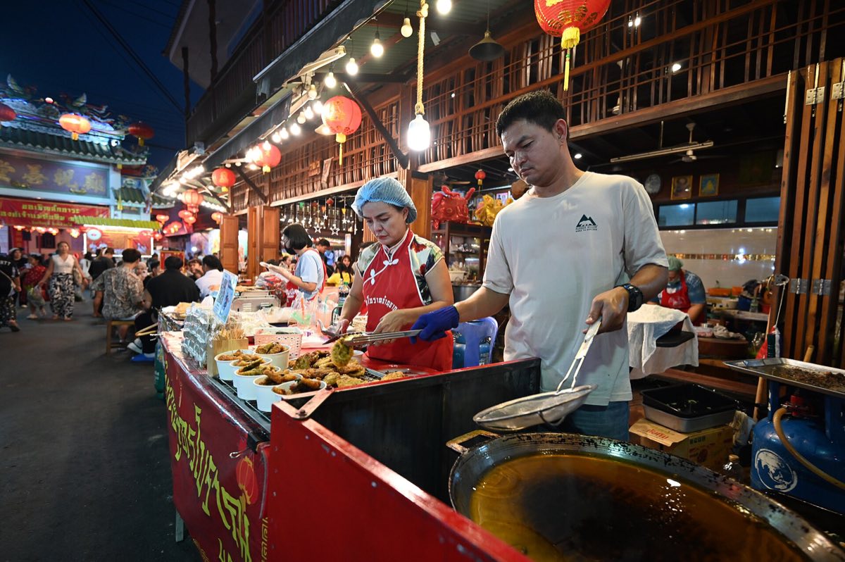 A night market food stall in China