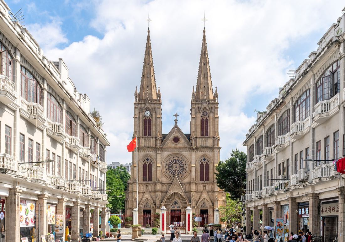 The granite twin towers of Sacred Heart Cathedral, Guangzhou